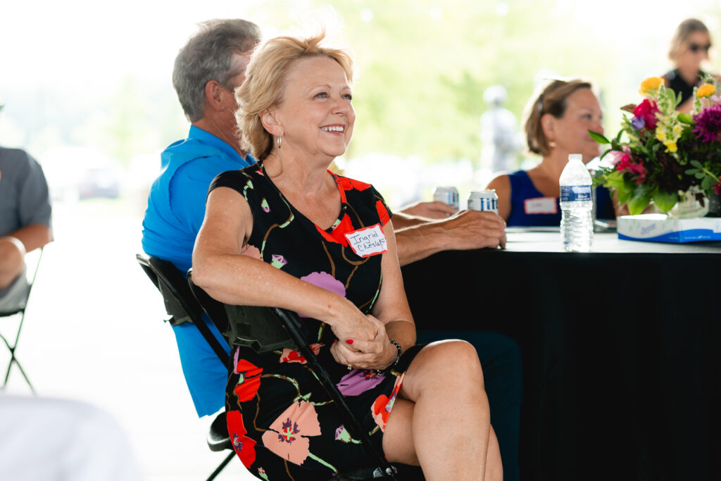 Ingrid smiles at the MFB retirement party